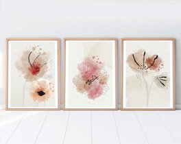 Wallity Huhu205 Pintura Decorativa en MDF Enmarcada (3 Piezas) 35 x 50 cm